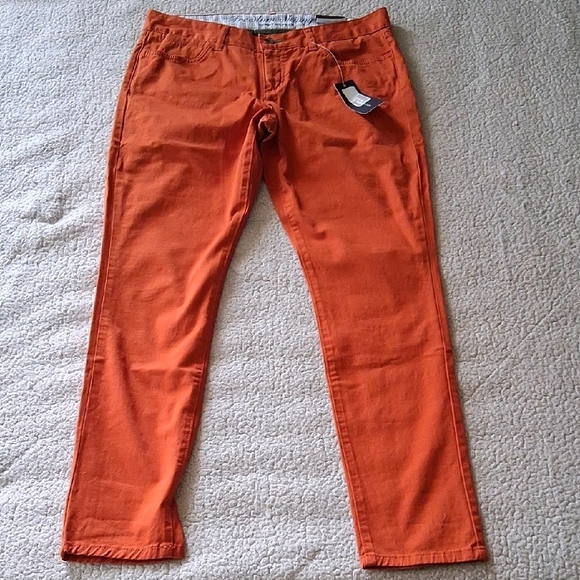 New Tommy Hilfiger Freedom Skinny Orange Pants - Picture 1 of 6